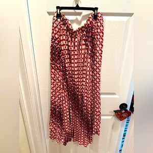 XL Maeve maxi pleated skirt in multi-colors